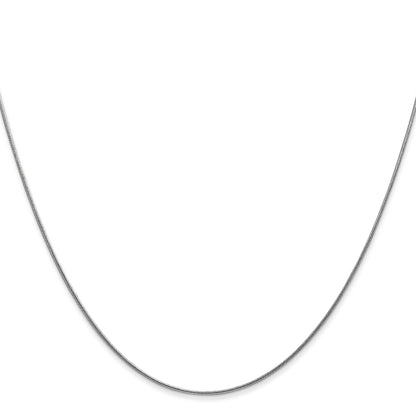 14K White Gold 16 Inch .8mm Round Snake With Lobster Clasp Chain Necklace