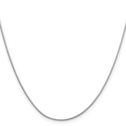 14K White Gold 24 Inch .9mm Round Snake With Lobster Clasp Chain Necklace