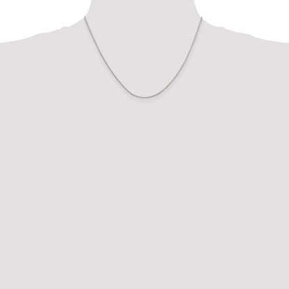 14K White Gold 18 Inch .9mm Round Snake With Lobster Clasp Chain Necklace