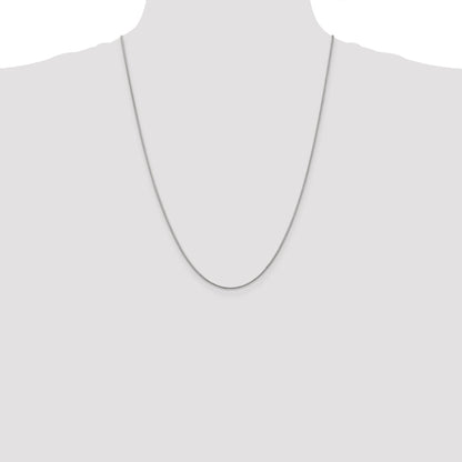 14K White Gold 24 Inch 1.1mm Round Snake With Lobster Clasp Chain Necklace