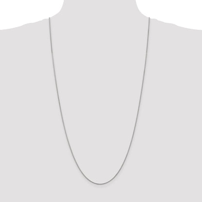 14K White Gold 30 Inch 1.1mm Round Snake With Lobster Clasp Chain Necklace
