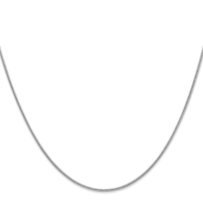 14K White Gold 30 Inch 1.4mm Round Snake Lobster Clasp Chain Necklace