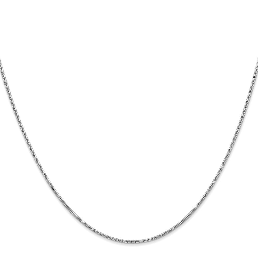 14K White Gold 18 Inch 1.4mm Round Snake Lobster Clasp Chain Necklace