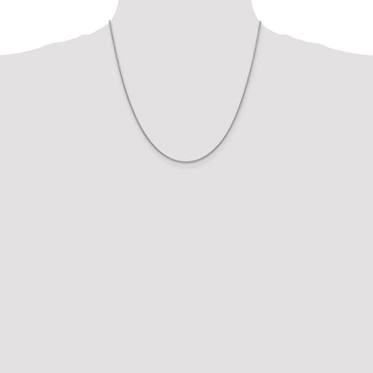 14K White Gold 20 Inch 1.4mm Round Snake Lobster Clasp Chain Necklace