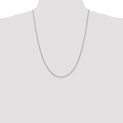 14K White Gold 24 Inch 1.4mm Round Snake Lobster Clasp Chain Necklace