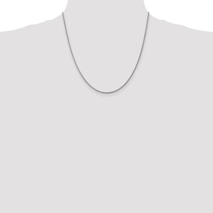 14K White Gold 20 Inch 1.6mm Round Snake Lobster Clasp Chain Necklace