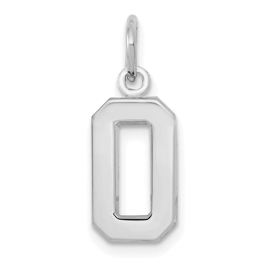 14k White Gold 14kw Small Polished Number 0 Charm