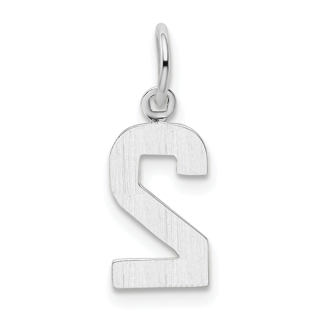 14k White Gold 14kw Small Polished Number 2 Charm