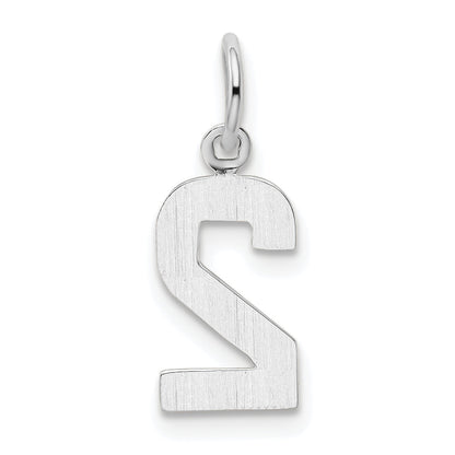 14k White Gold 14kw Small Polished Number 2 Charm