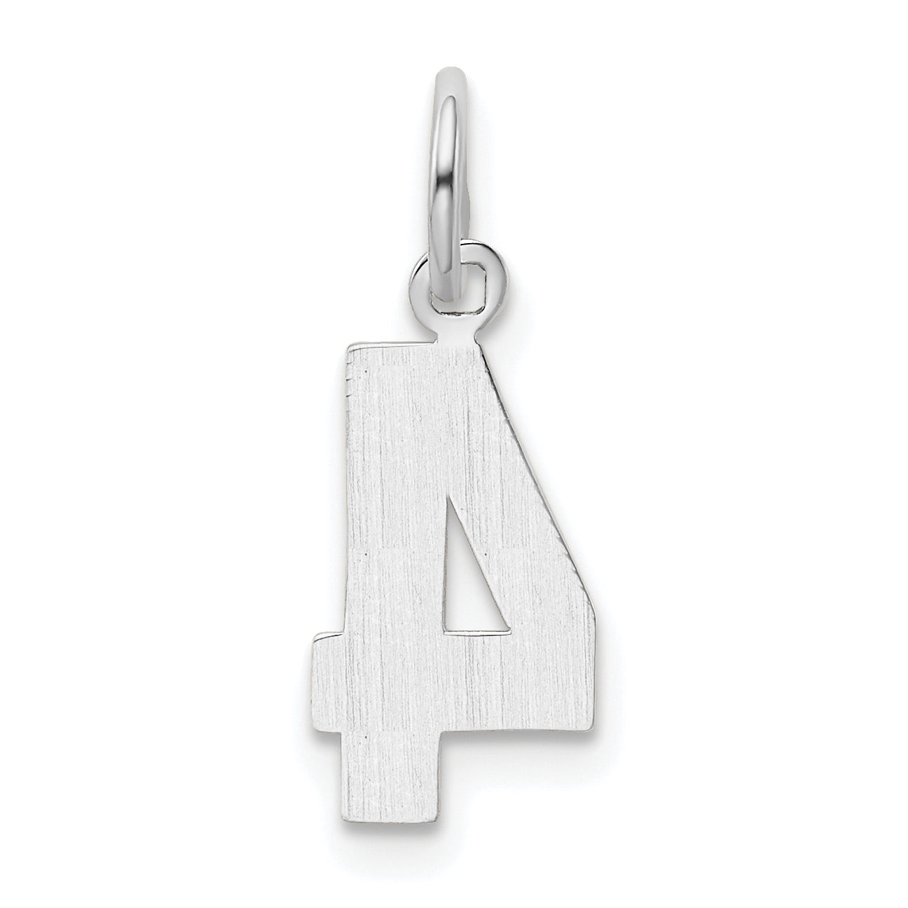 14k White Gold 14kw Small Polished Number 4 Charm