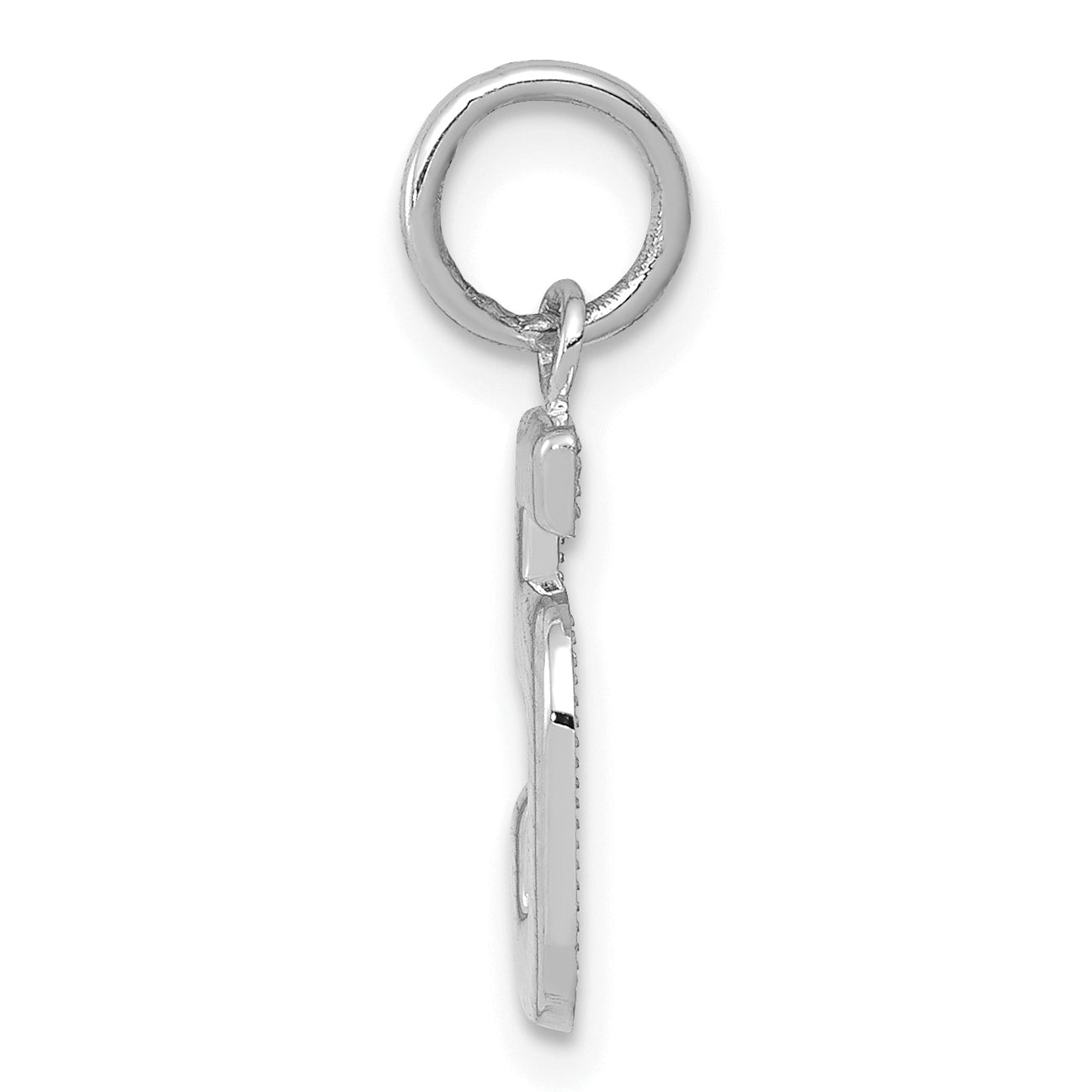 14k White Gold 14kw Small Polished Number 5 Charm