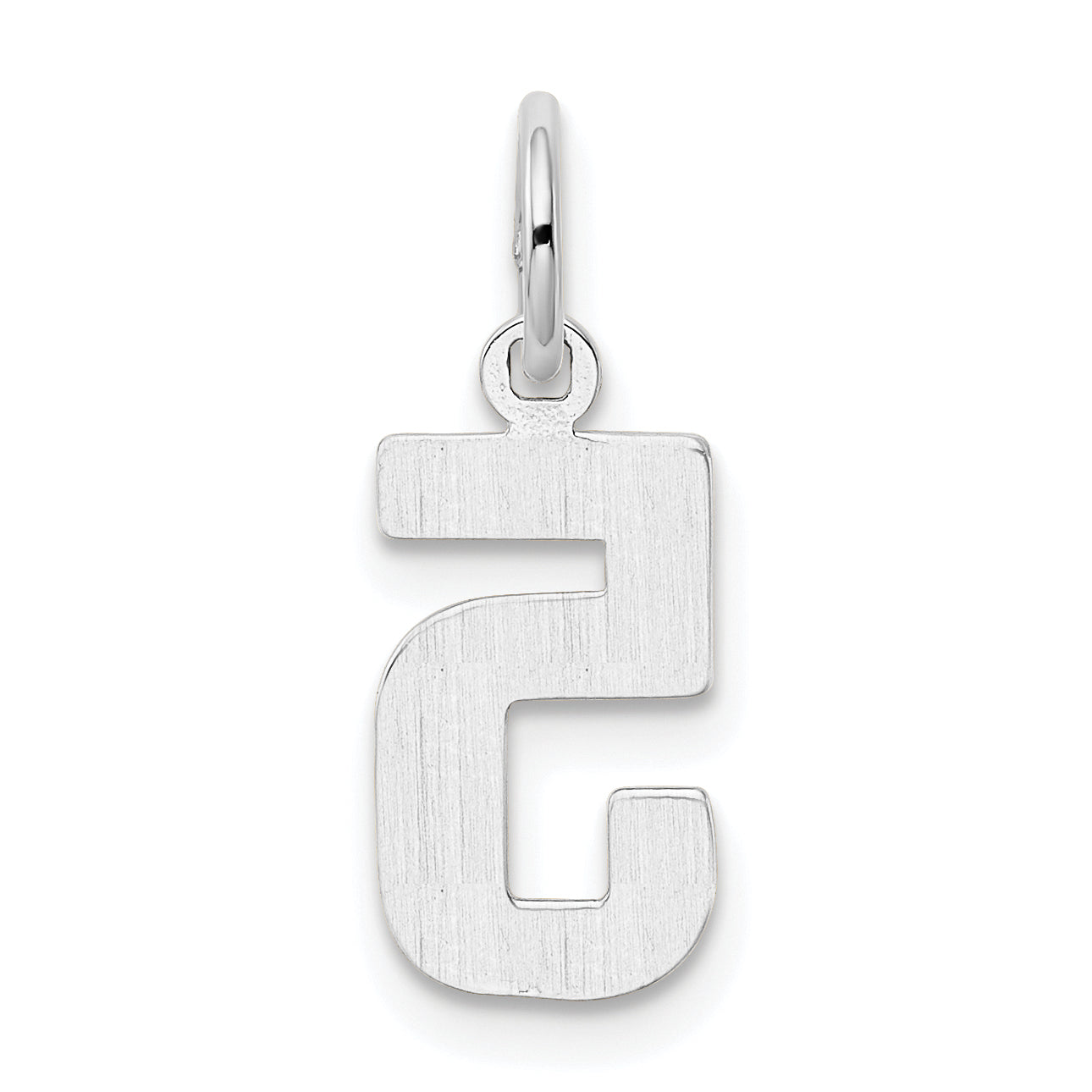 14k White Gold 14kw Small Polished Number 5 Charm