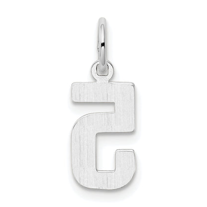 14k White Gold 14kw Small Polished Number 5 Charm