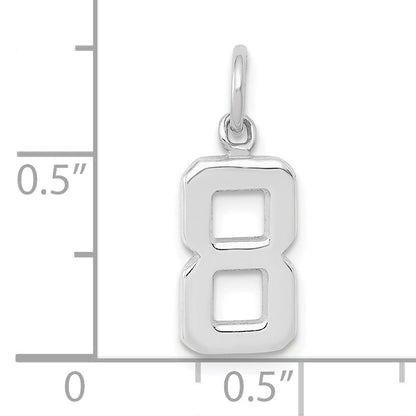 14k White Gold 14kw Small Polished Number 8 Charm