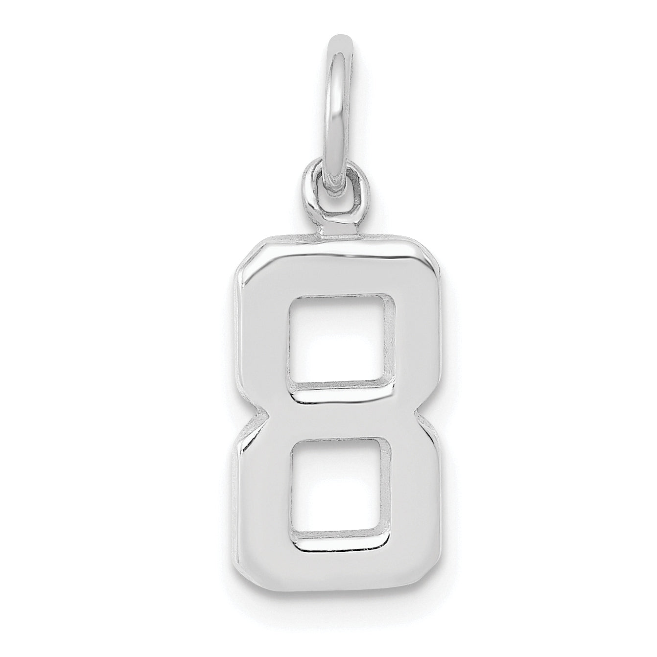 14k White Gold 14kw Small Polished Number 8 Charm