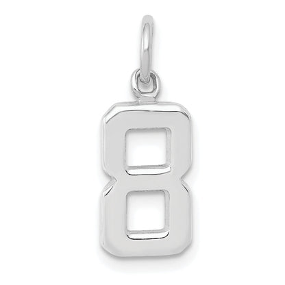 14k White Gold 14kw Small Polished Number 8 Charm