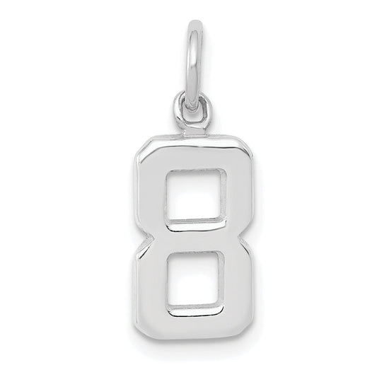 14k White Gold 14kw Small Polished Number 8 Charm
