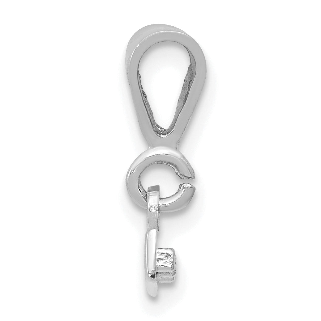 14k White Gold 14kw Small Polished Top Charm