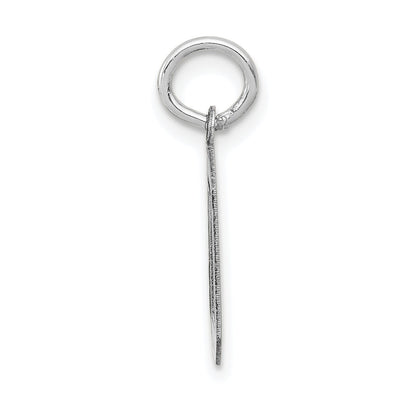 14K White Gold 14Kw Small Satin Number 0 Charm