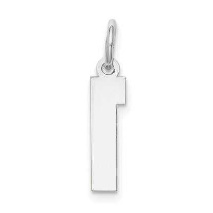 14k White Gold 14kw Small Satin Number 1 Charm