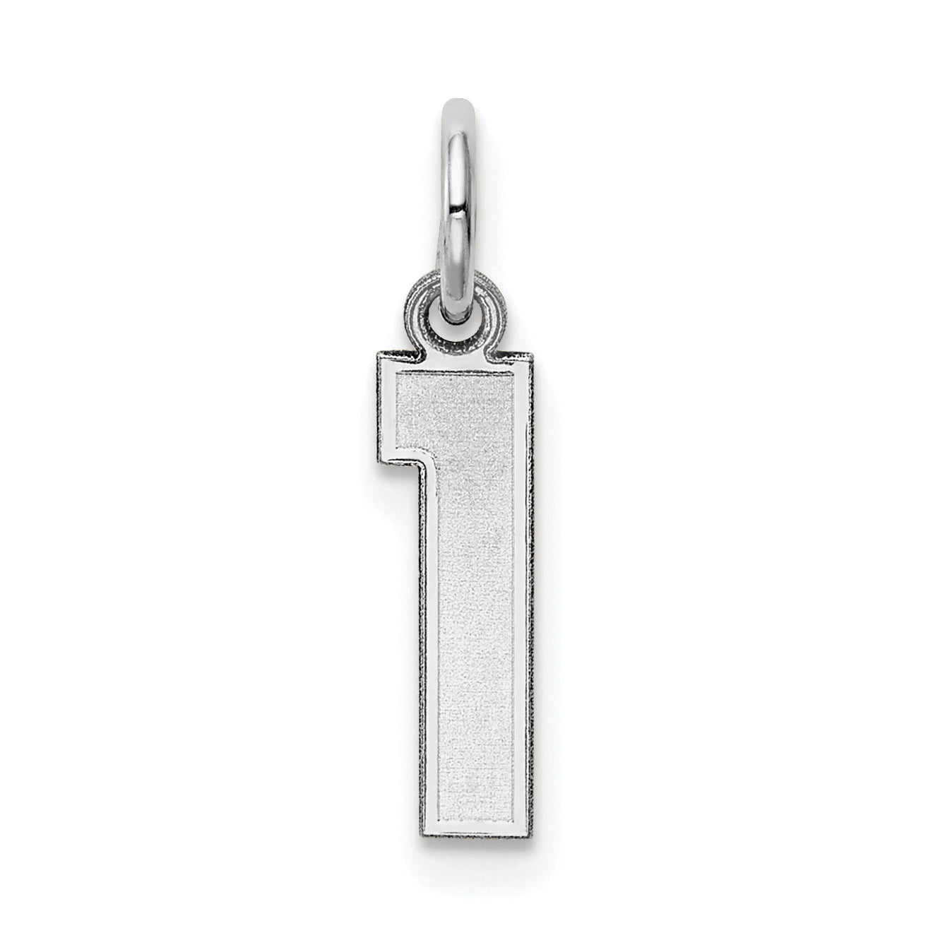 14k White Gold 14kw Small Satin Number 1 Charm