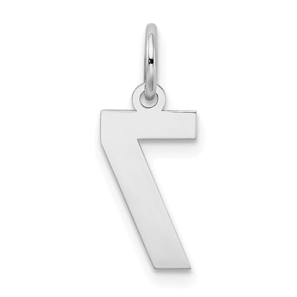 14k White Gold 14kw Small Satin Number 7 Charm