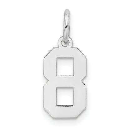 14k White Gold 14kw Small Satin Number 8 Charm