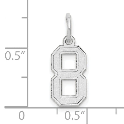 14k White Gold 14kw Small Satin Number 8 Charm