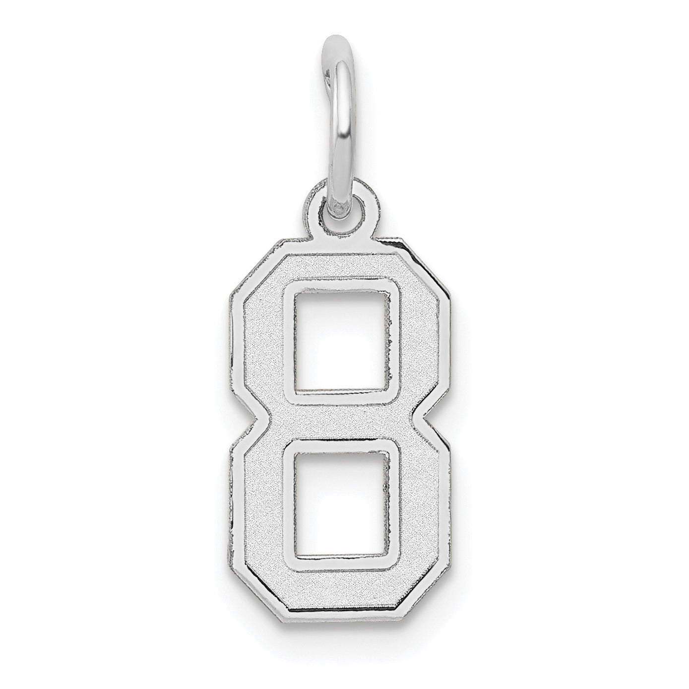 14k White Gold 14kw Small Satin Number 8 Charm