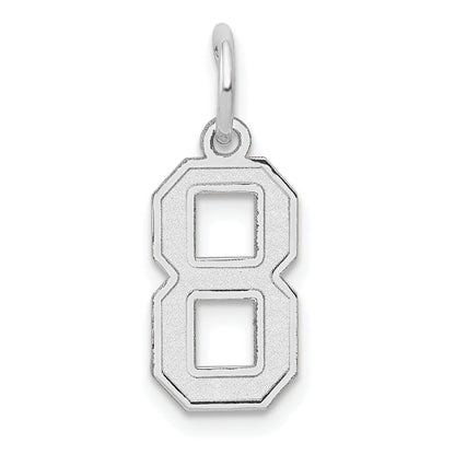 14k White Gold 14kw Small Satin Number 8 Charm