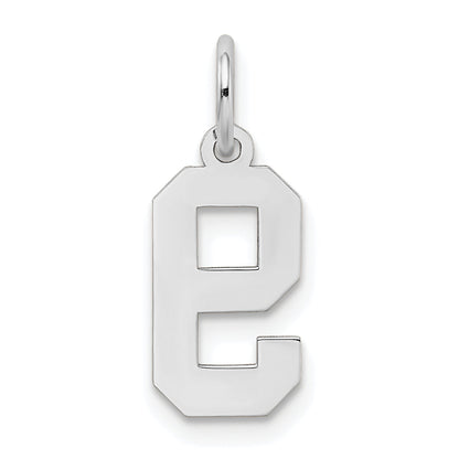 14k White Gold 14kw Small Satin Number 9 Charm