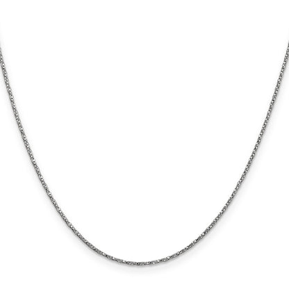 14K White Gold 18 Inch .95mm Twisted Box With Lobster Clasp Chain Necklace