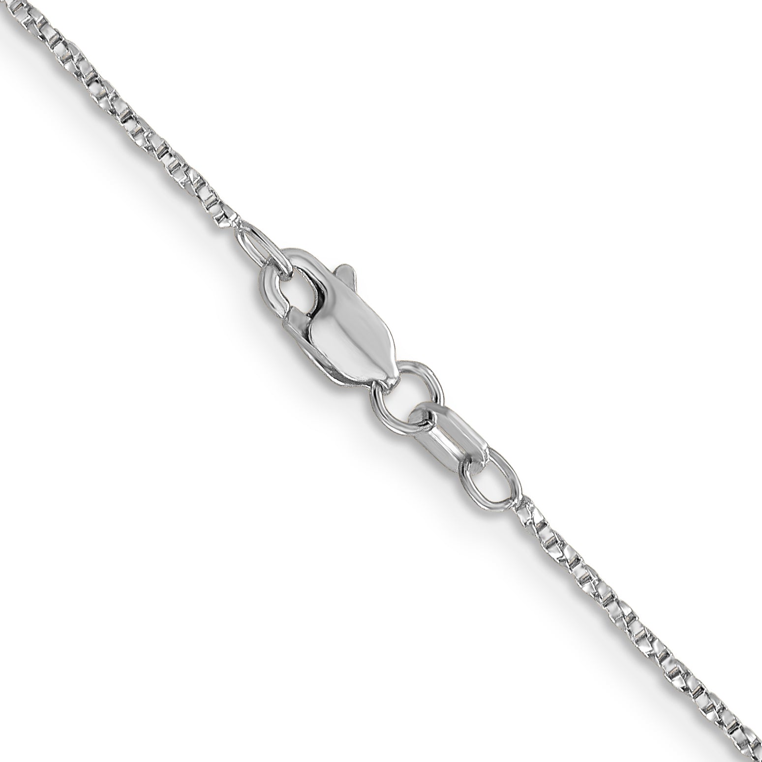 14K White Gold 16 Inch .95mm Twisted Box With Lobster Clasp Chain Necklace