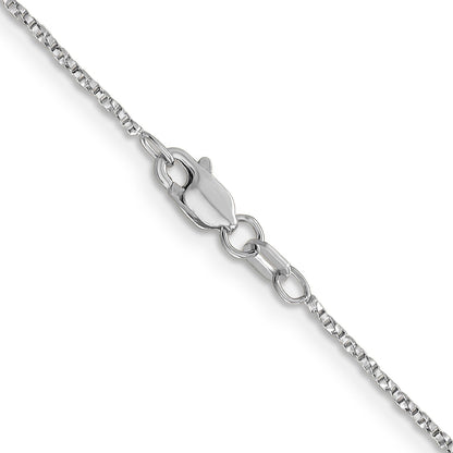 14K White Gold 16 Inch .95mm Twisted Box With Lobster Clasp Chain Necklace
