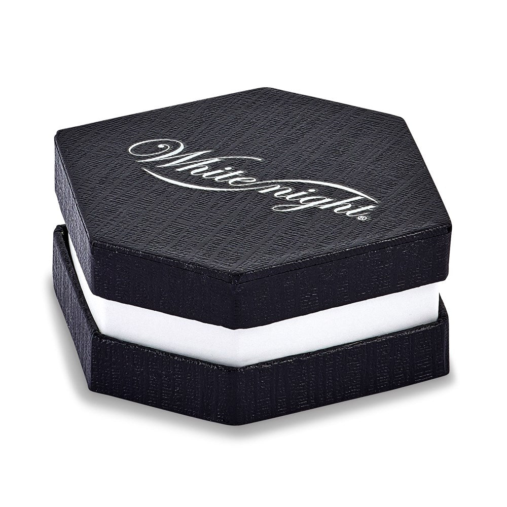 Sterling Silver White Night Rhodium-Plated Black And Diamond Heart 7.5 Inch Bracelet