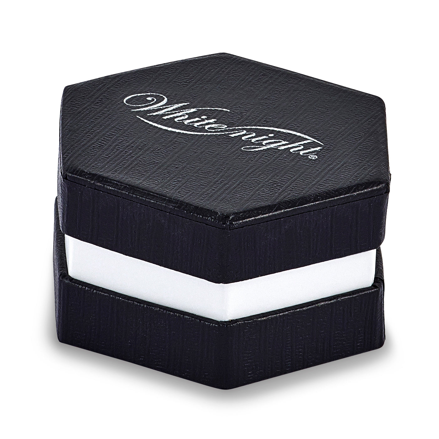 Sterling Silver White Night Rhodium Plated Black And Diamond Band