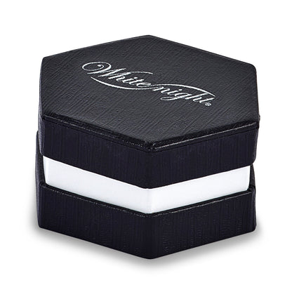 Sterling Silver White Night Rhodium Plated Black And Diamond Band