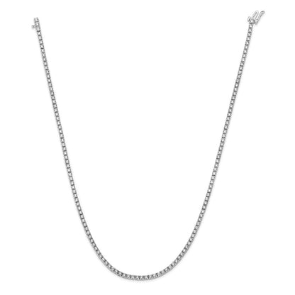 14K White Gold Complete 6.68 Carat Round A Diamond 17.5 Inch Necklace
