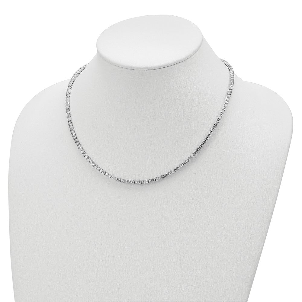 14K White Gold Complete 6.68 Carat Round A Diamond 17.5 Inch Necklace