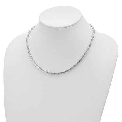 14K White Gold Complete 6.68 Carat Round A Diamond 17.5 Inch Necklace