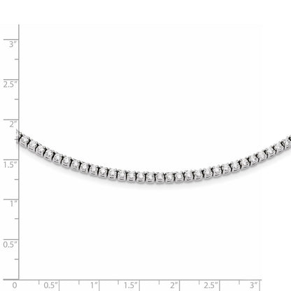 14K White Gold Complete 6.68 Carat Round Aaa Diamond 17.5 Inch Necklace