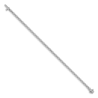 14K White Gold Complete 1 Carat Round Aa Diamond 4 Prong 7 Inch Tennis Bracelet