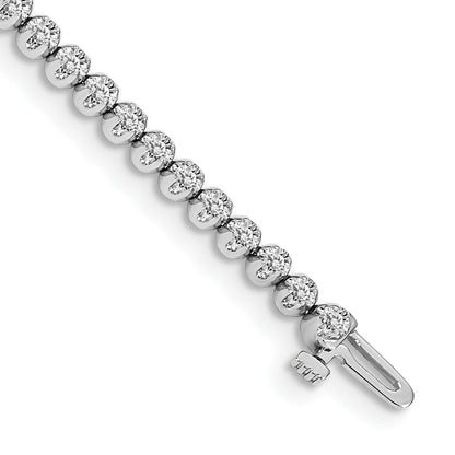 14K White Gold Complete 1 Carat Round Vs Diamond 4 Prong 7 Inch Tennis Bracelet