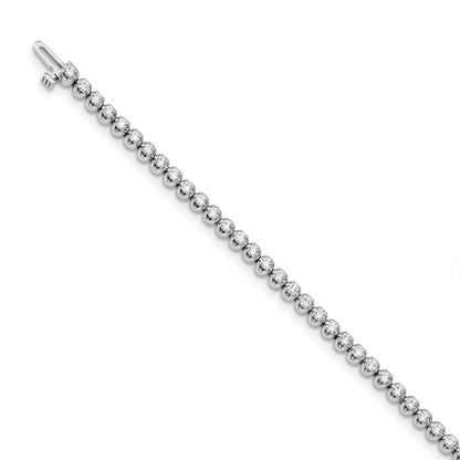 14K White Gold Complete 2.09 Carat Round Vs Diamond 4 Prong 7 Inch Tennis Bracelet