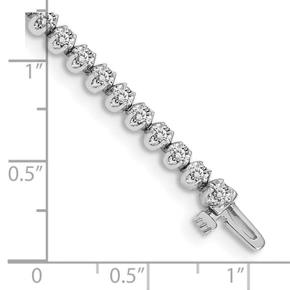 14K White Gold Complete 2.09 Carat Round Vs Diamond 4 Prong 7 Inch Tennis Bracelet