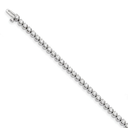 14K White Gold Complete 3.15 Carat Aaa Diamond 4 Prong 7 Inch Tennis Bracelet