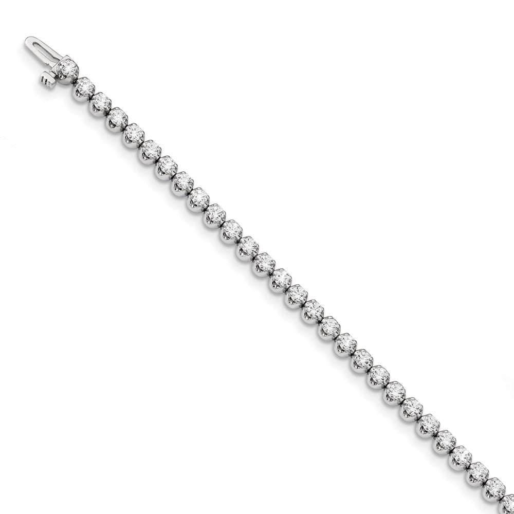 14K White Gold Complete 3.15 Carat Vs Diamond 4 Prong 7 Inch Tennis Bracelet