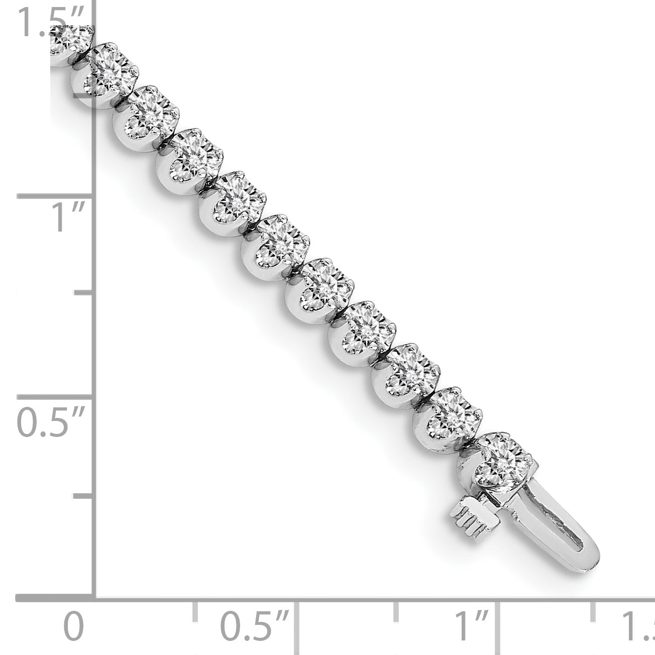 14K White Gold Complete 3.15 Carat Aa Diamond 4 Prong 7 Inch Tennis Bracelet