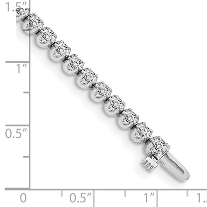 14K White Gold Complete 3.15 Carat Aa Diamond 4 Prong 7 Inch Tennis Bracelet