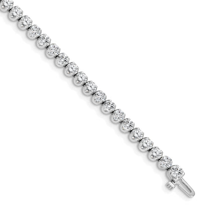 14K White Gold Complete 3.8 Carat Round Aaa Diamond 4 Prong 7 Inch Tennis Bracelet
